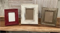 Lot of 3 Wood Distressed Look Picture Frame