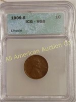 1909-S LINCOLN PENNY IN GRAED CASE