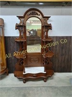 ANTIQUE VICTORIAN ETAGERE W/ MARBLE TOP
