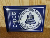 PORCELAIN BELL SYSTEM FLANGE TELEPHONE BOOTH SIGN