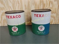 2 ONE GALLON VINTAGE TEXACO OIL CANS