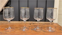Lot of 4 Lenox Crystal Holiday Hand Blown  Glasses