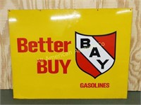 DOUBLE SIDED BAY GASOLING TIN SIGN