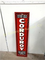 ANTIQUE CORDUROY TIRES  SIGN WITH WOOD FRAME