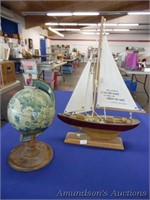 Globe and Sailboat Table Top Decorative