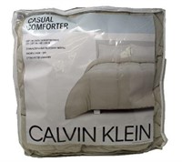 Calvin Klein Cotton/Linen Comforter, F/Q, Gray