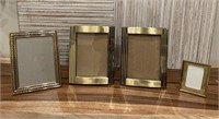 Lot of 4 Brass Picture Frames