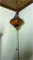 Awesome mid century amber hanging lamp