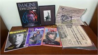 John Lennon book, photo, magazines and newspapers