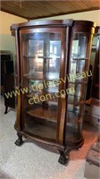 Beautiful antique oak China cabinet with unusual