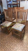 4 mission style oak chairs