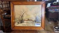 Winter print in oak frame