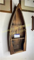 Wooden boat wall shelf