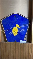 Blue knight metal sign