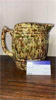 Sponge ware barrel pitcher chips on spout and