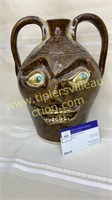 Two Face jug folk art pottery Seagle Heritage NC