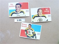 3 cartes de Hockey Topps  années 1960 Bruins de