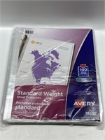 100PACK AVERY STANDARD WEIGHT SHEET PROTECTORS