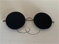 Antique Wire Rimmed Glasses Purple Lens