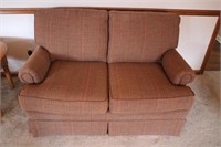 King Hickory Loveseat Subtle Plaid in Earthtones