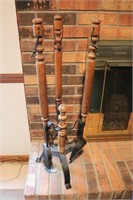 3-Piece Fireplace Set Plus Stand