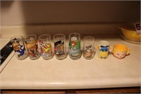 Vintage McDonald's and Flintstones Glasses & Mugs