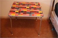 Vintage Patchwork Print Top Card Table