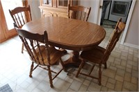 Dining Room Table, Chairs & Leaf