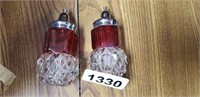 INDIANA DIAMOND POINT SALT AND PEPPER SHAKERS