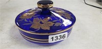 PRETTY BLUE COVERED CANDY DISH