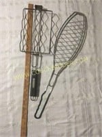 Lot of 2 grilling grates for corn on cob and fish