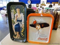 2 Vintage Coca-Cola Trays 1971 & 1973