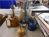 Various Oil Cans and Funnels