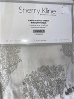 SHERRY KLINE EMBROIDERED SHEER WINDOW PANELS/3QTY