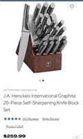 HENCKELS SELF SHARING BLOCK KNIFE SET 20PC/RETAIL