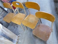 4 vintage small school type chairs