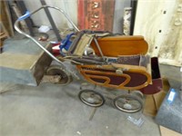 Vintage wood baby buggy