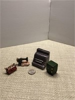 Sewing and cash register miniatures
