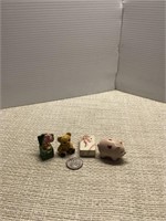 Teddy bear and piggy bank miniatures