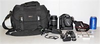 Canon EOS Rebel T2i SLR w 2 Lens, Pwr Winder +