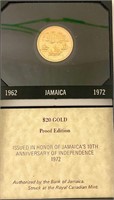 JAMAICA 1962 - 1972 TWENTY DOLLAR GOLD COIN