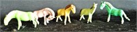 FIVE MINIATURE CHINESE GLAZED HORSES
