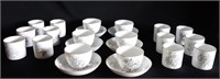 TWELVE COFFEE CANS & SIX CUPS AND SAUCERS 19TH C
