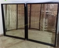 Pair of Large Black Framed Mirrors