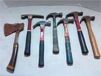 (5) Hammers, (1) Hatchet & (1) Mason Tool