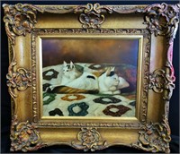 OIL PORTRAIT OF TWO CATS