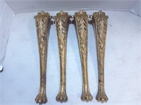 (4) Brass Table Legs w/Claw Feet