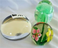 LOT OF THREE PAPERWEIGHTS