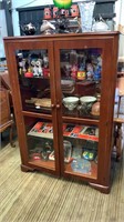 LARGE UPRIGHT LOCKABLE GLASS DISPLAY CABINET