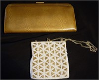 VINTAGE BEADED BAG AND GOLD CLUTCH